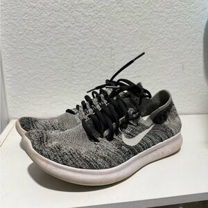 Nike Black and White Flyknit Shoes